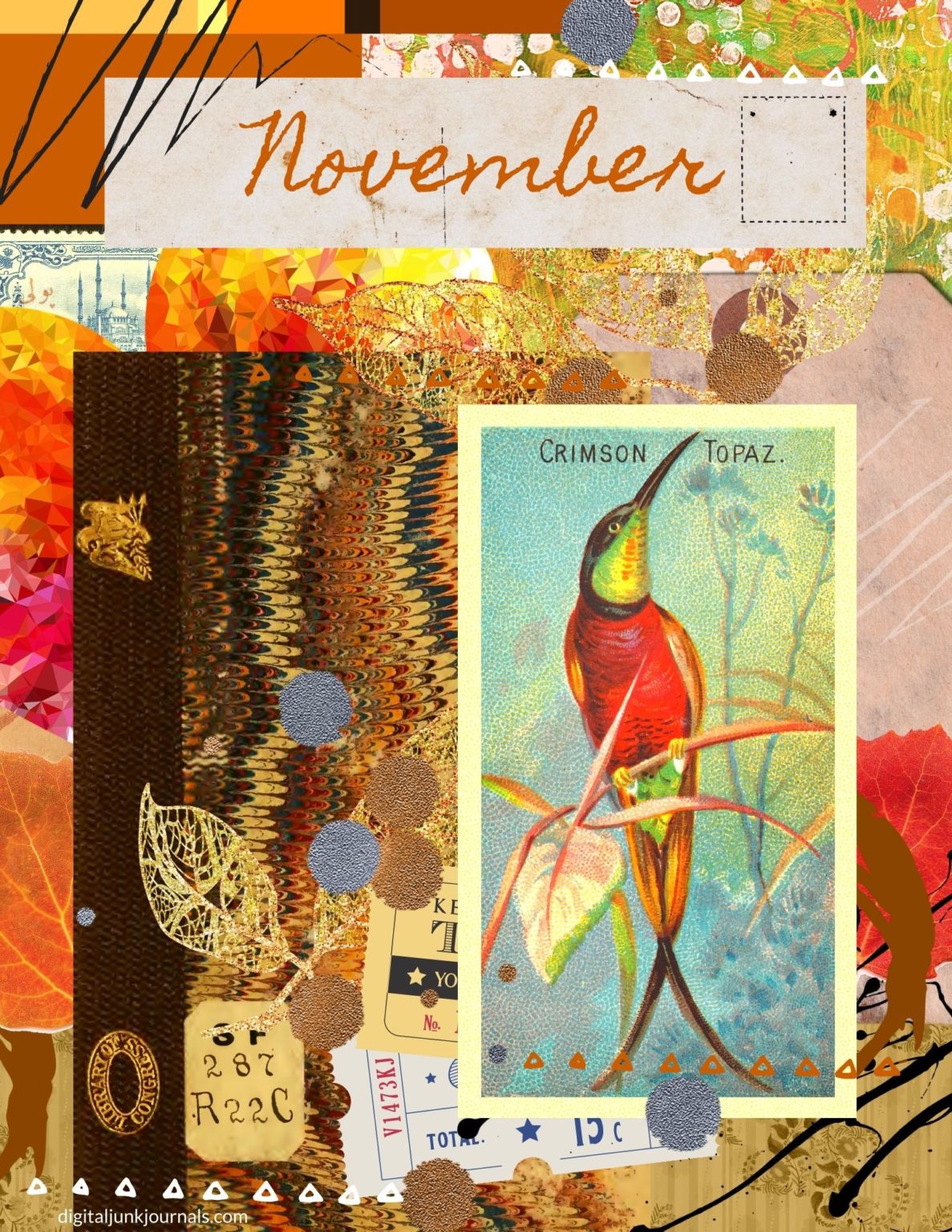 November Art Journal Prompts | Digital Collage Inspiration - Digital ...